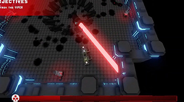 futuristic tank shooting lasers, from the game Technologene